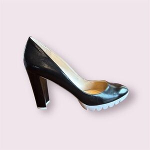 Nine West black pump with  4 inch platform heel size 10 M